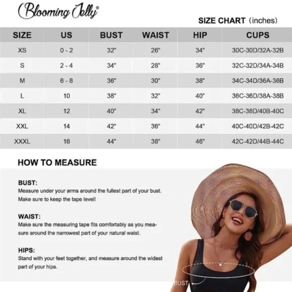 BLOOMING JELLY High Waisted Bikini Two Piece Bathing Suit High Cut Out - Picture 12 of 13